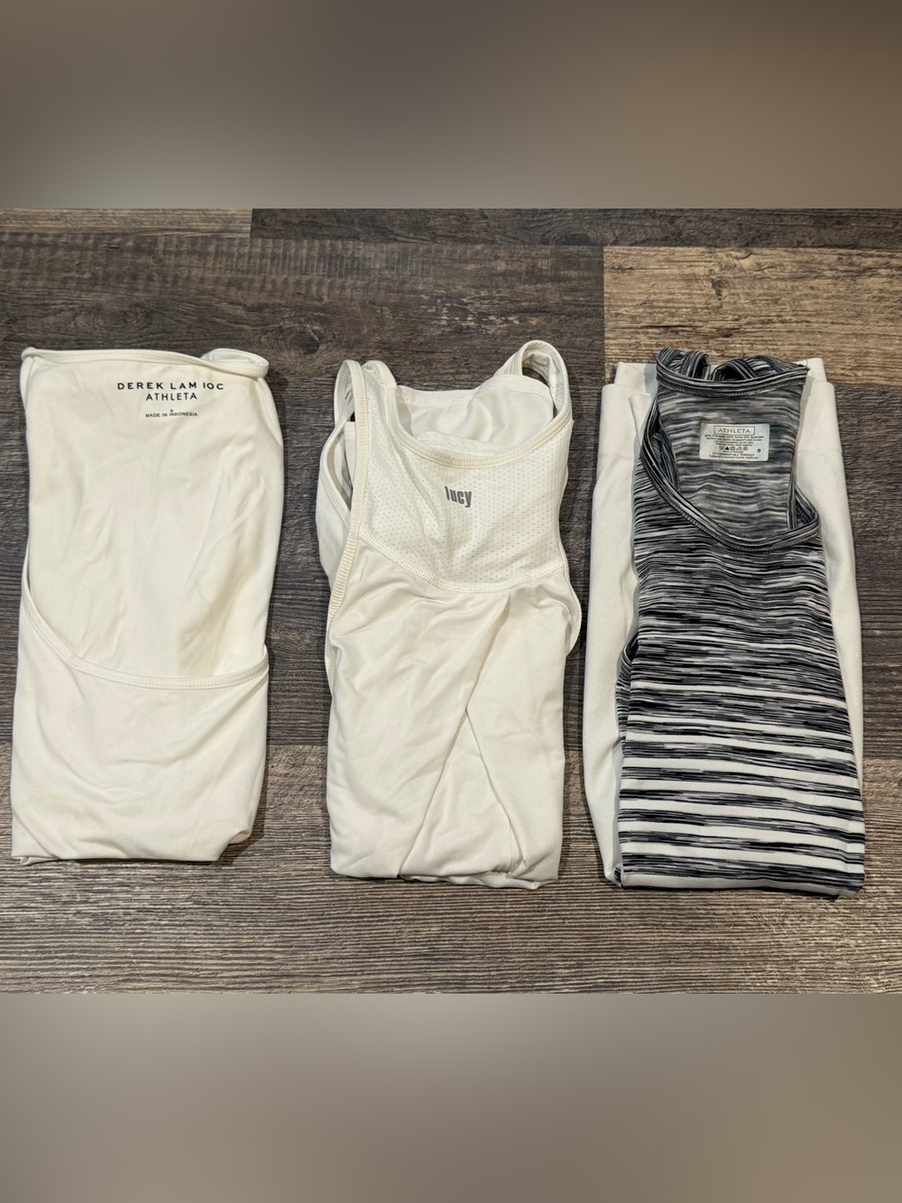 White Athletic Tank Tops Trio - Lucy & Athleta